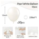 Pearl White Balloons 12 inch, White Latex Balloons 50pcs Party Balloons for Wedding Engagement Bridal Baby Shower Birthday Party Decorations