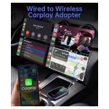 Luckymore Wireless Carplay Adapter, Converts Wired to Wireless Carplay Dongle for Plug & Play Carplay Fit for Cars from 2017 & for Apple iPhone iOS 10+