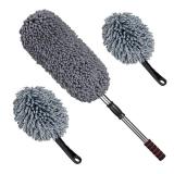 IPELY 3 Pack Large Microfiber Car Duster Exterior Scratch Free with Extendable, Car Duster Interior Multipurpose dust Cleaning