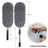 IPELY 3 Pack Large Microfiber Car Duster Exterior Scratch Free with Extendable, Car Duster Interior Multipurpose dust Cleaning