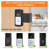 Anti-Theft Video Doorbell Camera Mount, Doorbell Bracket No Drilling Compatible with Video Doorbell (2024 Release)/ Battery Doorbell Plus/Pro for Houses, Apartments, Rentals (Black)