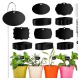 Youyole 50 Pack Acrylic Plant Labels Outdoor Black Garden Markers with Pen Weatherproof Plant Tags for Seedlings Herbs Flowers Vegetable Greenhouse Gifts