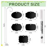 Youyole 50 Pack Acrylic Plant Labels Outdoor Black Garden Markers with Pen Weatherproof Plant Tags for Seedlings Herbs Flowers Vegetable Greenhouse Gifts