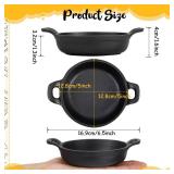 Ziliny Mini Cast Iron Skillets 5 x 5 x 1.3 Inch Cast Iron Pan Small Ramekin Set Black Casserole Dish Cookware Oven Safe Mini Skillets for Kitchen Indoor Outdoor Picnic (2 Pack)