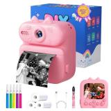Kids Camera Instant Print: Gleeglee 1080P Instant Print Camera for Kids - Christmas Birthday Gifts for Girls Boys - Portable Toy for 3 4 5 6 7 8 9 10 Years Old, Pink Cat