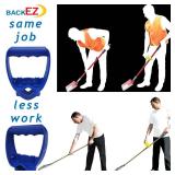 BackEZ Back-Saving Tool Handle Attachment, EVR-Grip Upgrade, Labor-Saving Ergonomic Shovel Add-on Handle, Blue