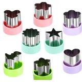 Vegetable Cutter Shapes Set (8 Pack) â 1.5\" Stainless Steel Mini Cookie & Fruit Cutters for Kids, Bento Lunch, Sandwich, Fondant, Cheese, Baking & Food Prep