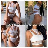 ZGMYC Women Sexy Cut Out Underboob Crop Top 2 Piece Racerback Athletic Tank Top T Shirt Cami Streetwear White