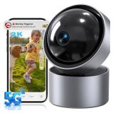 M LAOMENIE 2K Indoor Cameras for Home Security, 5G&2.4G Security Camera Indoor with 360Pan/Tilt, Night Vision, Motion Tracking, Al Recognition, Smart Alarm, 24/7 Recording for Pet/Dog/Baby Monitor