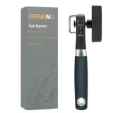 Beneno Can Opener, Manual Side Safe Cut Can Opener Smooth Edge with Durable Sharp Blade, Effort-Saving Knob & Comfortable Non-slip Handle, Green