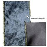 QIANF Dusty Blue Velvet Wired Edge Ribbon, 2.5 Inch x 10 Yards Crushed Velvet Christmas Ribbon for Christmas Tree Decoration Gift Wrapping Garland Wreaths Bows Making