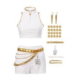 C-ZOFEK Kpop Anime Cosplay White Outfit Women Dance Group Performance Halloween Costume (Medium)