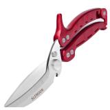 SLEMOON Kitchen Shears Heavy Duty Poultry Shears Meat Cutting Dishwasher Safe and Stainless Food Kitchen Scissors for Chicken Turkey Thanksgiving,Burgundy