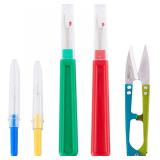 Seam Ripper and Thread Remover Kit,2 Big and 2 Small Sewing Stitch Thread Unpicker and 1 Sewing Trimming Scissor Nipper Tool for Thread Remove(Multi-Color)