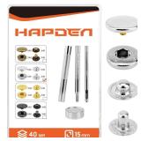 Leather Snaps and Fasteners Kitï¼15mm 40 Sets Metal Snap Buttons with Setter Toolsï¼ Sewing Snaps for Clothingï¼Fabricï¼Leather, Clothes, Jackets, Bags, DIY Crafting ï¼Silverï¼