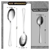 Keyoxy 4 Piece Stainless Steel Serving Spoon Set - 2 Large, 2 Slotted,Dishwasher Safe,10-Inch, for Parties/Kitchen/Buffet/Catering