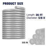 36FT Length Backer Rod Foam Caulk Saver for Concrete Filling, Joints and Gaps, 5/8 in Diameter x 36FT Length (Grey)