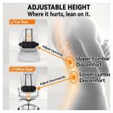 Veitail Lumbar Support Pillow for Car,Back Support for Car Seat Cushion,Adjustable Straps Securely Fixed Car Lumbar Support Pillow for Office Chair (Black)