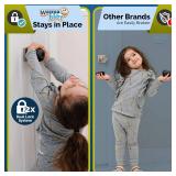 Child Safety Door Knob Cover (4 Pack) Hard-to-Remove Dual-Lock Door Handle Covers for Kids - Reusable Baby Proof Door Knob Locks - Installs Easily, No Tools Needed (Black)