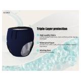 EEOST Adult Reusable Swim Diapers Special Needs Swimwear for Incontinence Cloth Diaper Covers Waterproof,Leakproof, Unisex (Navy, S)