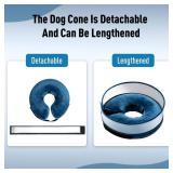 Inflatable Dog Cone, Soft Dog Cone Collar After Surgery for Alternative with Enhanced Anti-Licking Guard Shield Adjustable Detachable Cone Collar, Elizabethan Collar (XL, Blue)