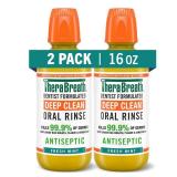 TheraBreath Deep Clean Mouthwash, Antiseptic Benefits, Fresh Mint Flavor, Dentist Formulated, Alcohol Free, 16 fl oz (Pack of 2)