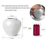 GeLive Short Round White Ceramic Vase Table Centerpiece Moon Jar Jingdezhen Handmade Pottery Vase Glossy Finish Planter Pot Waterproof for Fresh Dried Flower Home Decor Kitchen Utensil Holder