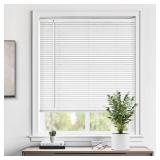 LazBlinds Cordless 1\" Vinyl Mini Blinds for Indoor Windows - Light Filtering Horizontal Window Blinds & Shades, 44\" W x 72\" H, White