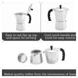 IMUSA 12-Cup Stovetop Espresso Maker, Cast Aluminum Coffee Maker, Cuban Coffee Brewer, Moka Pot Style, Portable Coffee Maker for Home, Camping, or Travel