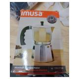 IMUSA 12-Cup Stovetop Espresso Maker, Cast Aluminum Coffee Maker, Cuban Coffee Brewer, Moka Pot Style, Portable Coffee Maker for Home, Camping, or Travel
