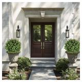 Pertivery 2 Pack Artificial Boxwood Topiary Ball Plants,23.6Inch UV Resistant Artificial Boxwood Ball Bush,with Ground Spikes,Indoor Outdoor Potted Plants for Porch, Garden, Front Door Decor