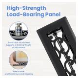 Howeall 2x12 Inches Heavy Duty Walkable Floor Register - Easy Adjust Air Supply Lever Decorative Floor Vent Covers - Savannah Design Vent Covers for Home - Antique Brass - Matte Black