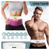 Urine Test Complete Kit with 2-4 oz Sample Pouch, 43.3 inch Concealed Stretch Belt with 5 Liquid Release Outlets, Temperature Strips, Silicone Funnel, Clamps and Plug, Reusable Storage System (White)