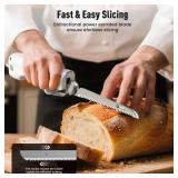 ZIMOMOTA Electric Knife for Meat Slicing, Electric Bread Knife with 4 Stainless Steel Blades, Electric Kitchen Knife for Cutting Meats, Poultry, Bread, Crafting Foam & Moreï¼Whiteï¼