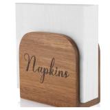 Napkin Holder for Table, ALELION Acacia Wooden Napkin Holders for Kitchen, Napkin Holder for Kitchen Dining Room Table Decor, Upright Wood Napkin Dispenser for Indoor & Outdoor Use