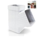 Niuohoy Gutter Y Downspout Connector, Gutter Y Connector, Square Downspout Diverter, Downspout Diverter, Rain Gutter Downspout Extensions Rainwater Drainage (White, Fits 3 x 4 inch)