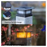 Dynaming 6 Pack Solar Post Cap Lights Outdoor with Flickering Flame Light, Fence Post Solar Lights Fit for 4x4 5x5 6x6 Vinyl/Wooden Posts, High Brightness SMD LED Lighting Decor for Garden Deck Patio