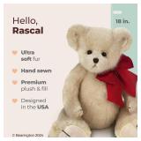 Bearington Rascal, 18 Inch White Teddy Bear Stuffed Animal, Makes a Great Gift for Birthday, Anniversary, Holiday, or Graduation - Stuffed Bear Animal Toy