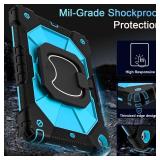 Scnioy Case for iPad 9th Generation iPad Case 9th 8th 7th Generation iPad 10.2 Inch iPad 9th Gen Cover with Screen Protector Pen Holder TabletCases 360Â° Rotating Stand, Black Blue