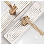 Eormoe Kitchen Sink Faucet Mat - 15.7in Diatomite Sink Protectors for Kitchen Sink, Stone Sink Splash Guard for Kitchen Counter Sink Accessories (Light Grey, 15.7