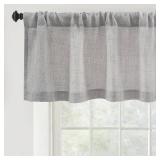 DriftAway Linen Textured Curtain Valances for Windows Light Filtering 3 Inch Rod Pocket Farmhouse Country Rustic Kitchen Valances for Bedroom Living Room Bathroom 18 inch Length Gray