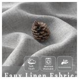 DriftAway Linen Textured Curtain Valances for Windows Light Filtering 3 Inch Rod Pocket Farmhouse Country Rustic Kitchen Valances for Bedroom Living Room Bathroom 18 inch Length Gray