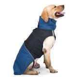 Windproof Dog Winter Jackets - Outdoor Coats for Cold Weather, Waterproof Raincoats with Leash Hole, Black Blue XL