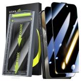 WSKEN for iPhone 16 Pro/iPhone 17 Privacy Screen Protector - [Auto Dust-Remove] 24 Degree Anti Spy 3D Full Coverage Shatterproof Tempered Glass with Zero Bubble Dust Clean Easy Installing House
