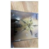 Juegoal Star Tree Topper with 20 LED Lights, Metal Silver Lighted Treetop Ornaments, Battery Powered Light Up Christmas Tree Decorations, 6.5 x 6.5 Inches