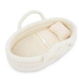 June Garden Cozy Dream Doll Bassinet - Baby Doll Portable Carrier - Fits for American Girl Dolls or Teddy Bears up to 14\" - Cream White