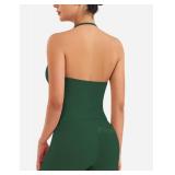 VOYJOY Impact Longline Strappy Top Workout Tank Tops for Women Impact Gym Sports Bra Camis L