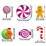 Chrisfall 60 Pieces Christmas Peppermint Candyland Party Wall Decor Colorful Peppermint Floor Cutout Cutouts Colorful Round Lollipop Decal Cutout for Xmas Candy Party Bulletin Board Decor