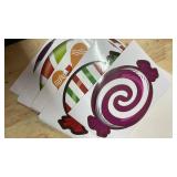 Chrisfall 60 Pieces Christmas Peppermint Candyland Party Wall Decor Colorful Peppermint Floor Cutout Cutouts Colorful Round Lollipop Decal Cutout for Xmas Candy Party Bulletin Board Decor