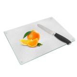 DHARANA Frosted Glass Cutting Board,Tempered Glass Cutting Board for Kitchen Counter,Scratch Resistant,Heat Resistant, with Non-Slip Feet, 12x16\"